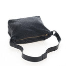 Bottega Veneta INTRECCIATO Shoulder Bag Leather Black Gold 115658 Auth BA15872-7
