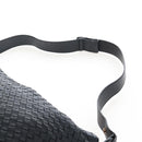 Bottega Veneta INTRECCIATO Shoulder Bag Leather Black Gold 115658 Auth BA15872-14