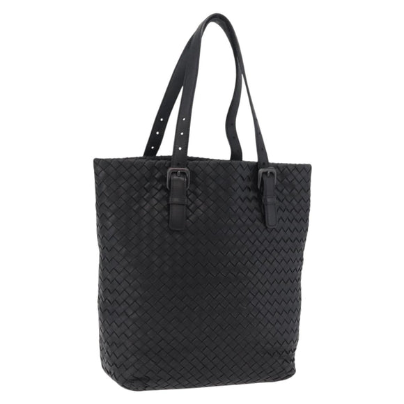 Bottega Veneta INTRECCIATO Tote Bag Leather Black 270917 Auth BA15873