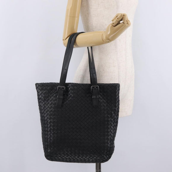Bottega Veneta INTRECCIATO Tote Bag Leather Black 270917 Auth BA15873