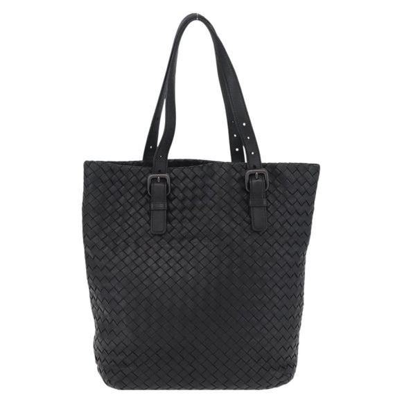 Bottega Veneta INTRECCIATO Tote Bag Leather Black 270917 Auth BA15873