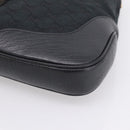 GUCCI GG Canvas Abby G Rock Shoulder Bag Leather Black Gold 130779 Auth BA15874V-10