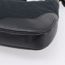 GUCCI GG Canvas Abby G Rock Shoulder Bag Leather Black Gold 130779 Auth BA15874V-12