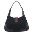 GUCCI GG Canvas Abby G Rock Shoulder Bag Leather Black Gold 130779 Auth BA15874V-3