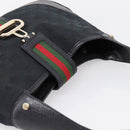 GUCCI GG Canvas Abby G Rock Shoulder Bag Leather Black Gold 130779 Auth BA15874V-6