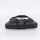 GUCCI GG Canvas Abby G Rock Shoulder Bag Leather Black Gold 130779 Auth BA15874V-9