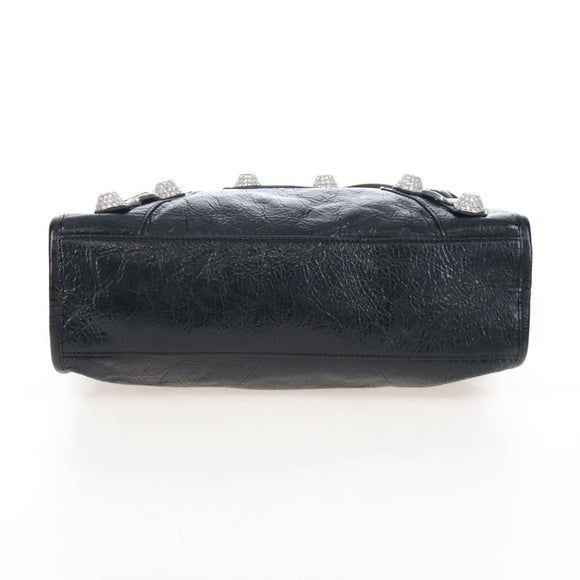 Balenciaga Le City Small Hand Bag Leather 2way Black 866029 Auth BA15875SAM