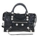 Balenciaga Le City Small Hand Bag Leather 2way Black 866029 Auth BA15875SAM-2