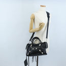 Balenciaga Le City Small Hand Bag Leather 2way Black 866029 Auth BA15875SAM-30