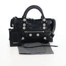 Balenciaga Le City Small Hand Bag Leather 2way Black 866029 Auth BA15875SAM-31