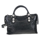 Balenciaga Le City Small Hand Bag Leather 2way Black 866029 Auth BA15875SAM-2