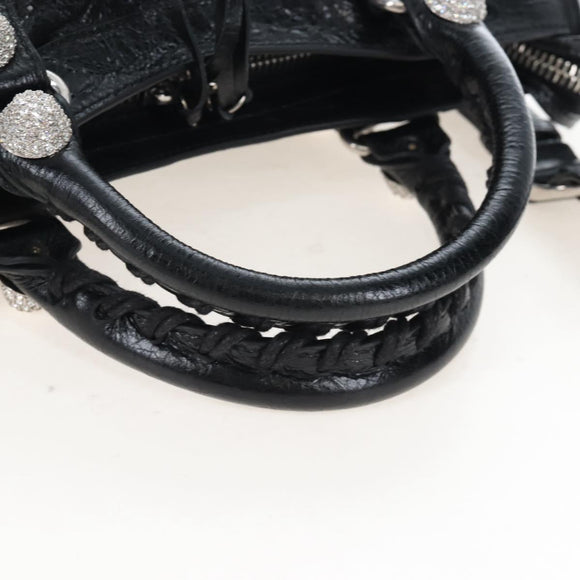 Balenciaga Le City Small Hand Bag Leather 2way Black 866029 Auth BA15875SAM