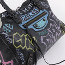 Balenciaga The City Graffiti Hand Bag Leather Black 115748 Auth BA15876M-17