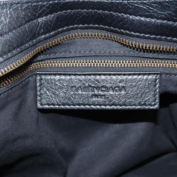 Balenciaga The City Graffiti Hand Bag Leather Black 115748 Auth BA15876M