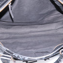 Balenciaga The City Graffiti Hand Bag Leather Black 115748 Auth BA15876M-20