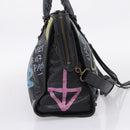Balenciaga The City Graffiti Hand Bag Leather Black 115748 Auth BA15876M-4