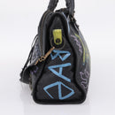 Balenciaga The City Graffiti Hand Bag Leather Black 115748 Auth BA15876M-5