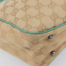 GUCCI GG Canvas Tote Bag Beige Silver 113019 Auth BA15877V-15