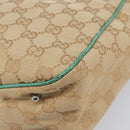 GUCCI GG Canvas Tote Bag Beige Silver 113019 Auth BA15877V-16