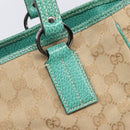 GUCCI GG Canvas Tote Bag Beige Silver 113019 Auth BA15877V-10