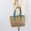 GUCCI GG Canvas Tote Bag Beige Silver 113019 Auth BA15877V-22