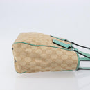 GUCCI GG Canvas Tote Bag Beige Silver 113019 Auth BA15877V-3