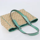 GUCCI GG Canvas Tote Bag Beige Silver 113019 Auth BA15877V-6