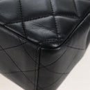 CHANEL Big Matelasse32 Chain Bag Lamb Skin Black Gold CC Auth BA15880SAM-14