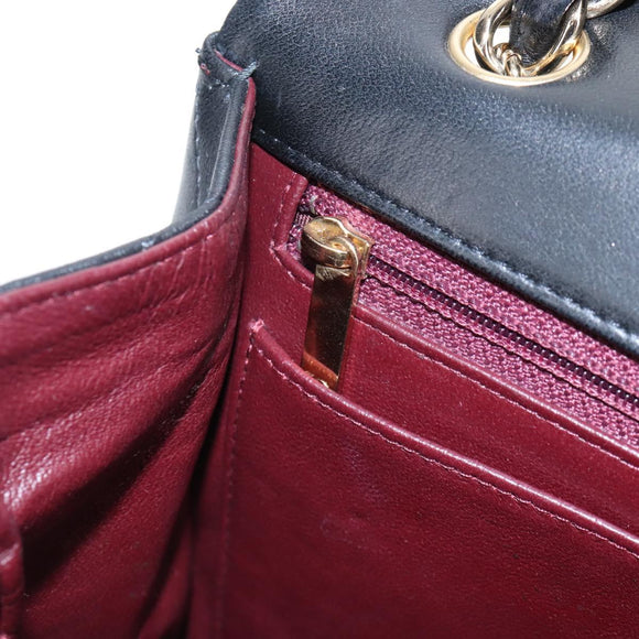 CHANEL Big Matelasse32 Chain Bag Lamb Skin Black Gold CC Auth BA15880SAM