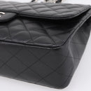 CHANEL Big Matelasse30 Chain Bag Lamb Skin Black Silver CC Auth BA15881SAM-8