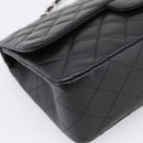 CHANEL Big Matelasse30 Chain Bag Lamb Skin Black Silver CC Auth BA15881SAM-15