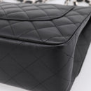 CHANEL Big Matelasse30 Chain Bag Lamb Skin Black Silver CC Auth BA15881SAM-16