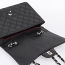 CHANEL Big Matelasse30 Chain Bag Lamb Skin Black Silver CC Auth BA15881SAM-19