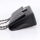 CHANEL Big Matelasse30 Chain Bag Lamb Skin Black Silver CC Auth BA15881SAM-3