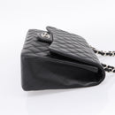 CHANEL Big Matelasse30 Chain Bag Lamb Skin Black Silver CC Auth BA15881SAM-4