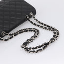 CHANEL Big Matelasse30 Chain Bag Lamb Skin Black Silver CC Auth BA15881SAM-7