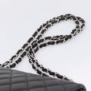 CHANEL Big Matelasse30 Chain Bag Lamb Skin Black Silver CC Auth BA15881SAM-14