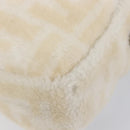FENDI Zucca Canvas Mamma Baguette Shoulder Bag Fur 2way White Gold Auth BA15885M-15