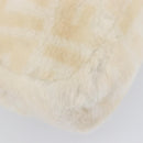 FENDI Zucca Canvas Mamma Baguette Shoulder Bag Fur 2way White Gold Auth BA15885M-16