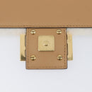 FENDI Zucca Canvas Mamma Baguette Shoulder Bag Fur 2way White Gold Auth BA15885M-21
