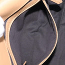 FENDI Zucca Canvas Mamma Baguette Shoulder Bag Fur 2way White Gold Auth BA15885M-27
