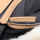FENDI Zucca Canvas Mamma Baguette Shoulder Bag Fur 2way White Gold Auth BA15885M-28