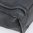 CELINE Luggage Nano Hand Bag Leather Gray Gold Auth BA15888V-16