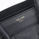 CELINE Luggage Nano Hand Bag Leather Gray Gold Auth BA15888V-17
