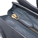 CELINE Luggage Nano Hand Bag Leather Gray Gold Auth BA15888V-10