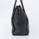 CELINE Luggage Nano Hand Bag Leather Gray Gold Auth BA15888V-4