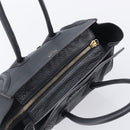 CELINE Luggage Nano Hand Bag Leather Gray Gold Auth BA15888V-6