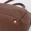 PRADA Hand Bag Vittero Dino Leather 2way Brown Gold Auth BA15889V-17