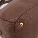 PRADA Hand Bag Vittero Dino Leather 2way Brown Gold Auth BA15889V-18