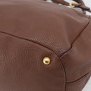 PRADA Hand Bag Vittero Dino Leather 2way Brown Gold Auth BA15889V-19